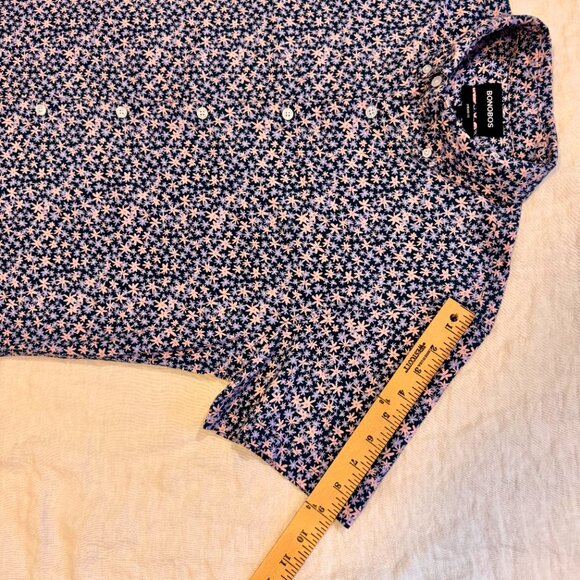 Bonobos Men’s Navy Floral Short Sleeve Cotton Button-Down Shirt Standard Fit M - Picture 5 of 6